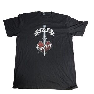 CBGB Forever Heart Dagger Graphic T-Shirt Black Mens Large Made in USA Punk Rock
